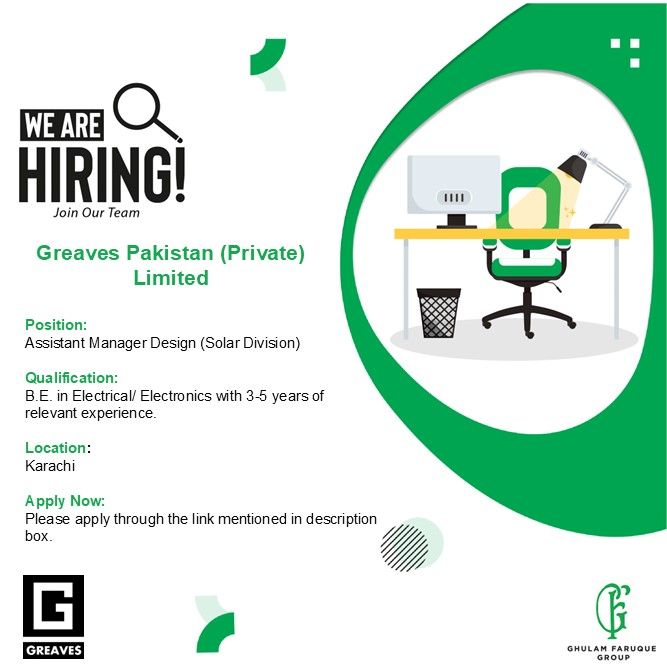 Assistant Manager Design Jobs at Greaves Pakistan