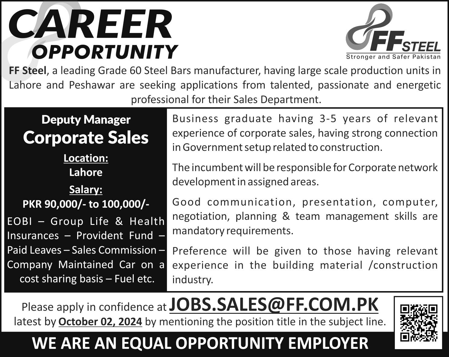 Deputy Manager Corporate Sales