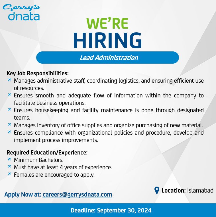 Lead Administration Jobs at Gerry's dnata