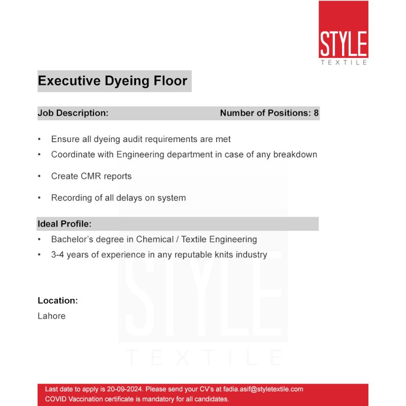 Style Textile Jobs September 2024