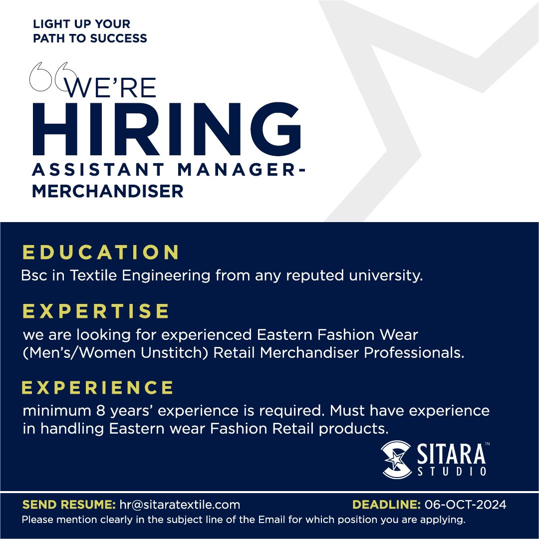 Assistant Manager Merchandiser Jobs at Sitara Textile