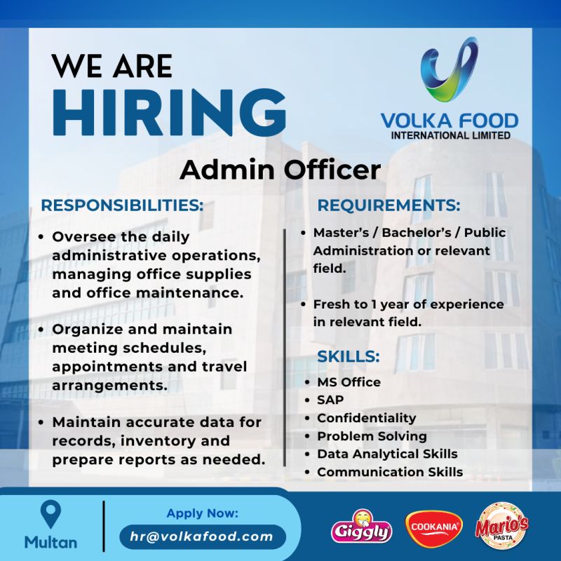 Volka Food International Limited Jobs October 2024