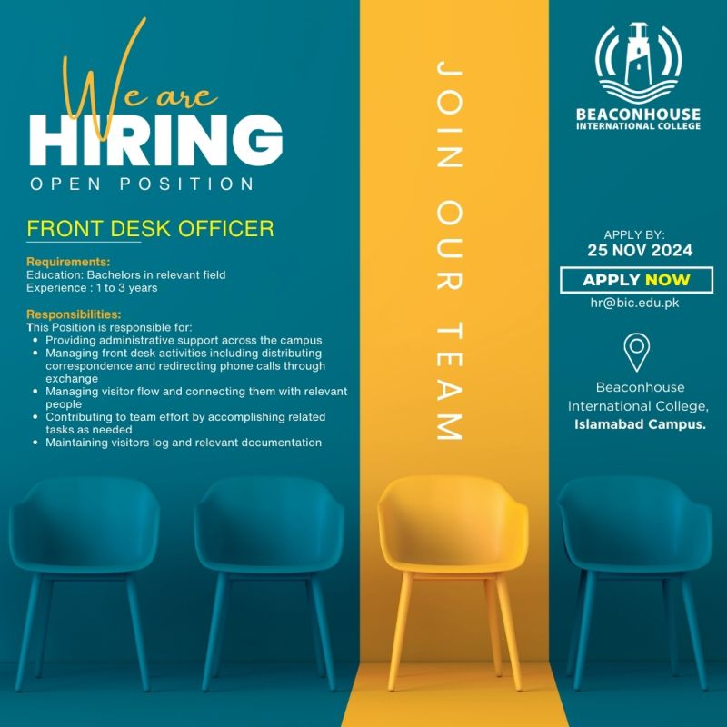 Front Desk Officer Jobs Beaconhouse College 2024