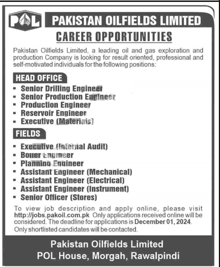 Pakistan Oil Limited POL Jobs 2024 Apply Online