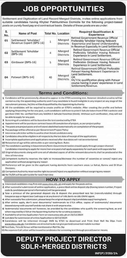 Patwari and Tehsildar Jobs 2024