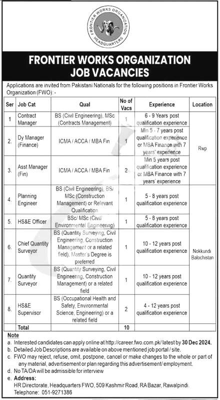 Frontier Works Organization Jobs 2025