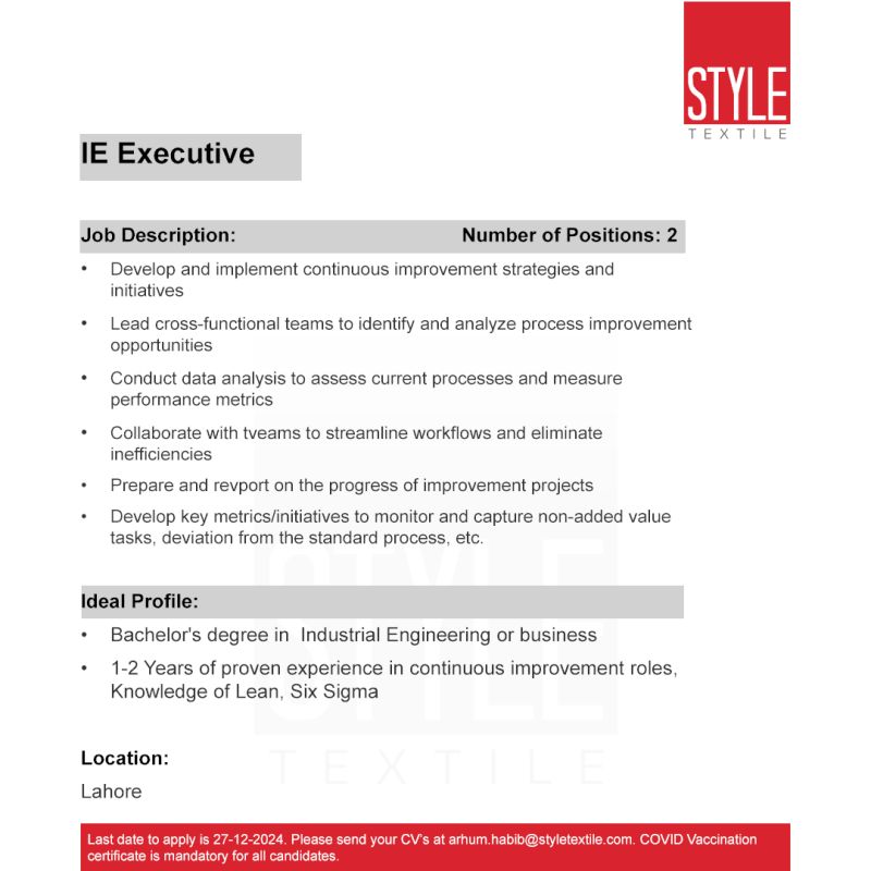 IE Executive Jobs Style Textile 2024