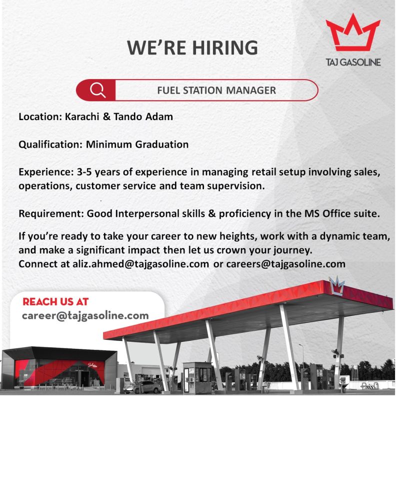 Manager Jobs Taj Gasoline 2024