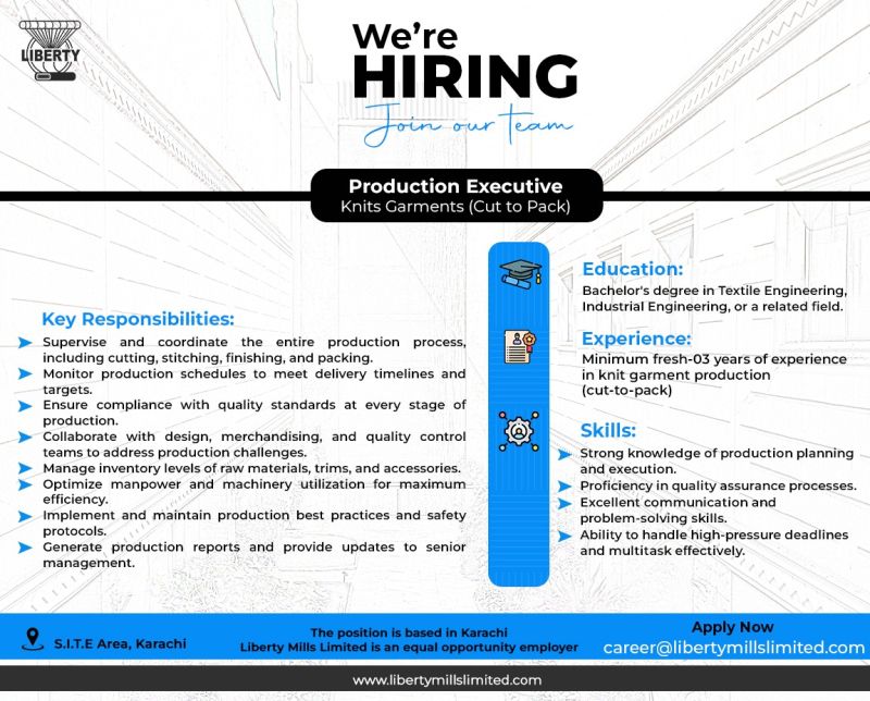Production Executive Jobs Liberty Mills Limited 2025