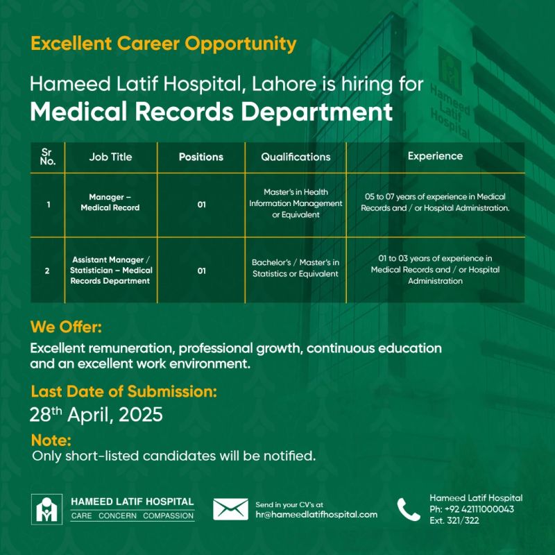 Hameed Latif Hospital April 2025