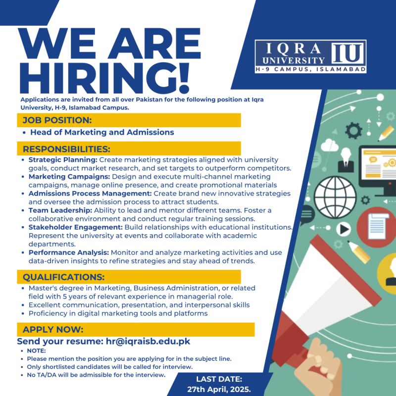 Head Of Marketing And Admissions