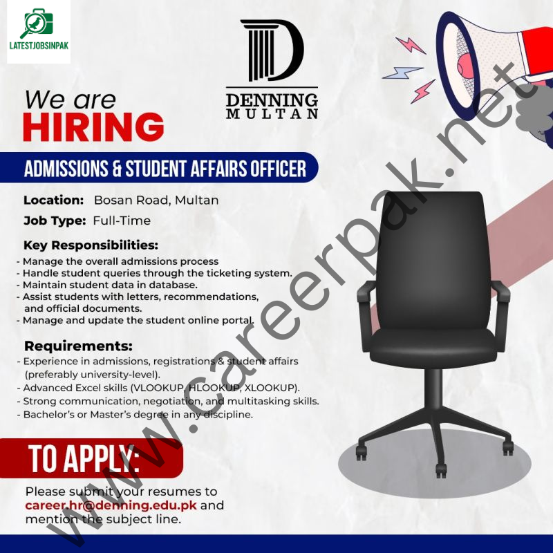 Admissions $ Student Affairs Officer