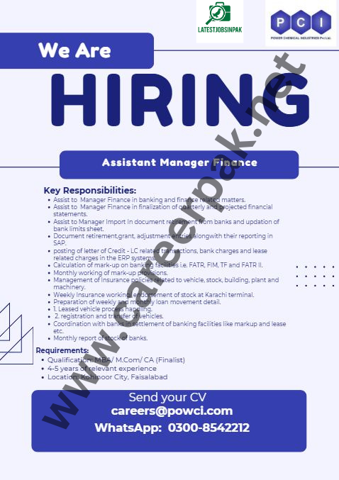 Assistant Manager Finance