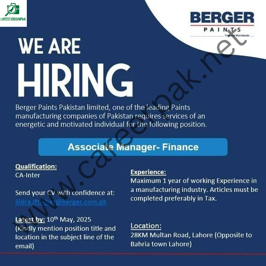 Associate Manager – Finance