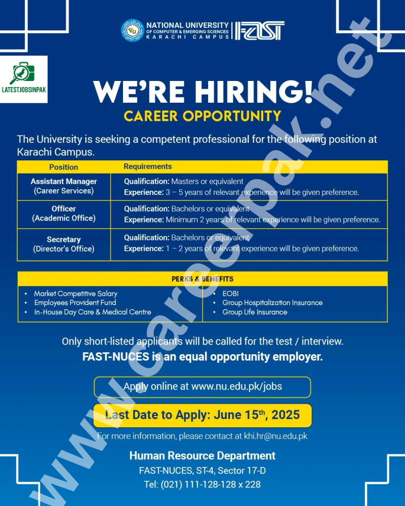 FAST-NUCES Karachi Jobs