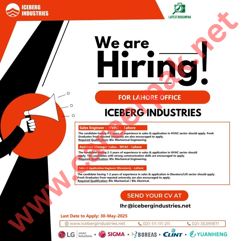 ICEBERG Industries Sales Engineers & Managers Jobs 2025