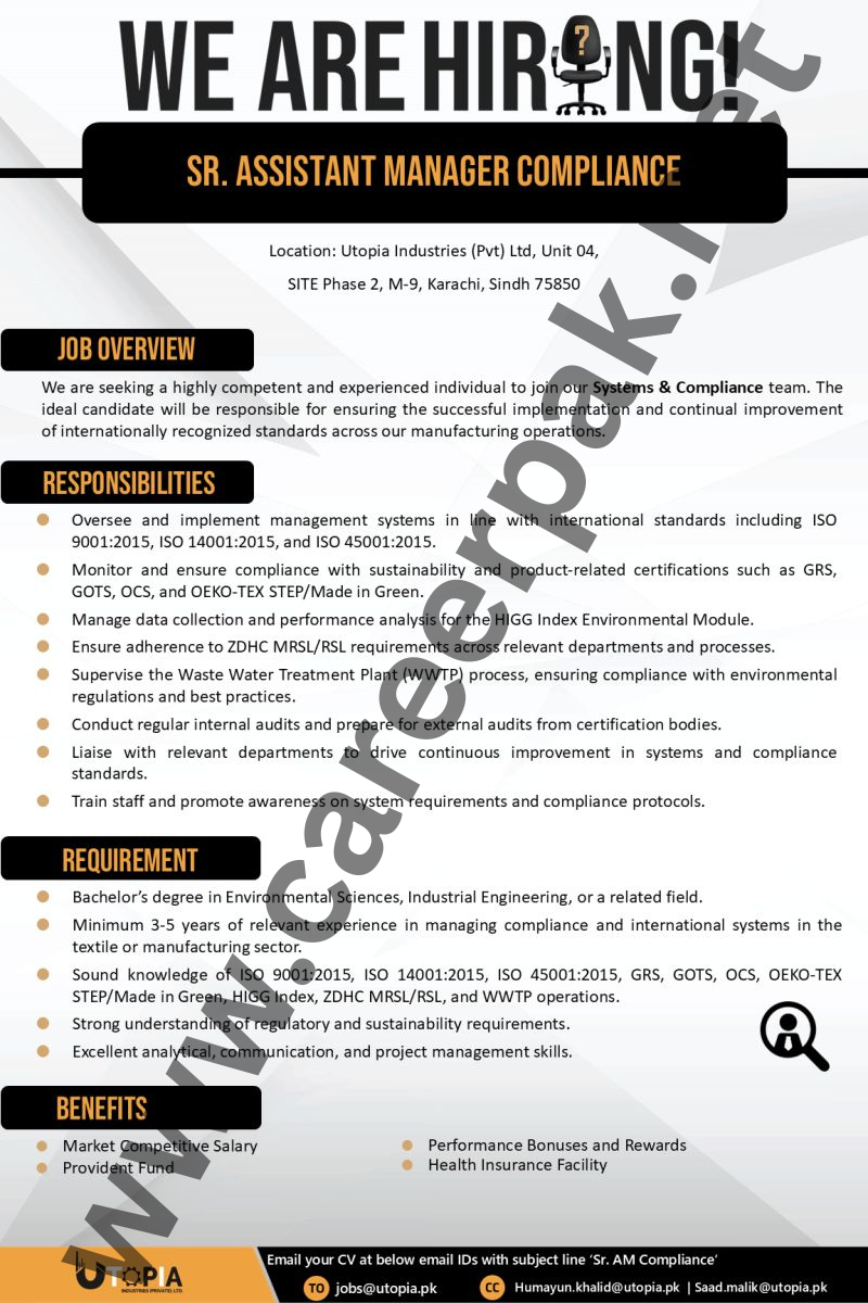 SR.Assistant Manager Compliance