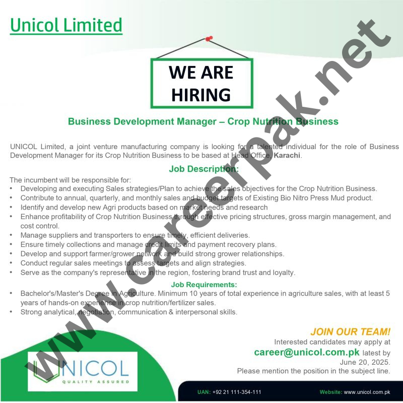 Business Development Manager – Crop Nutrition