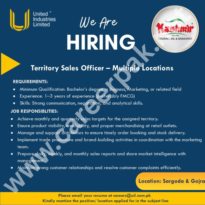 Territory Sales Officer Jobs
