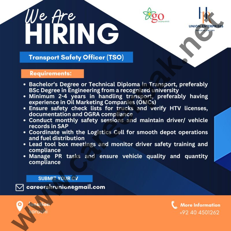 Transport Safety Officer – Karachi