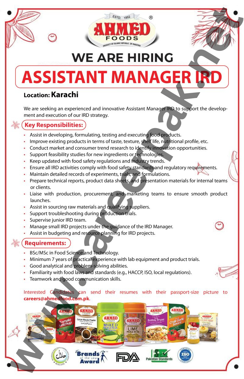 Assistant Manager IRD